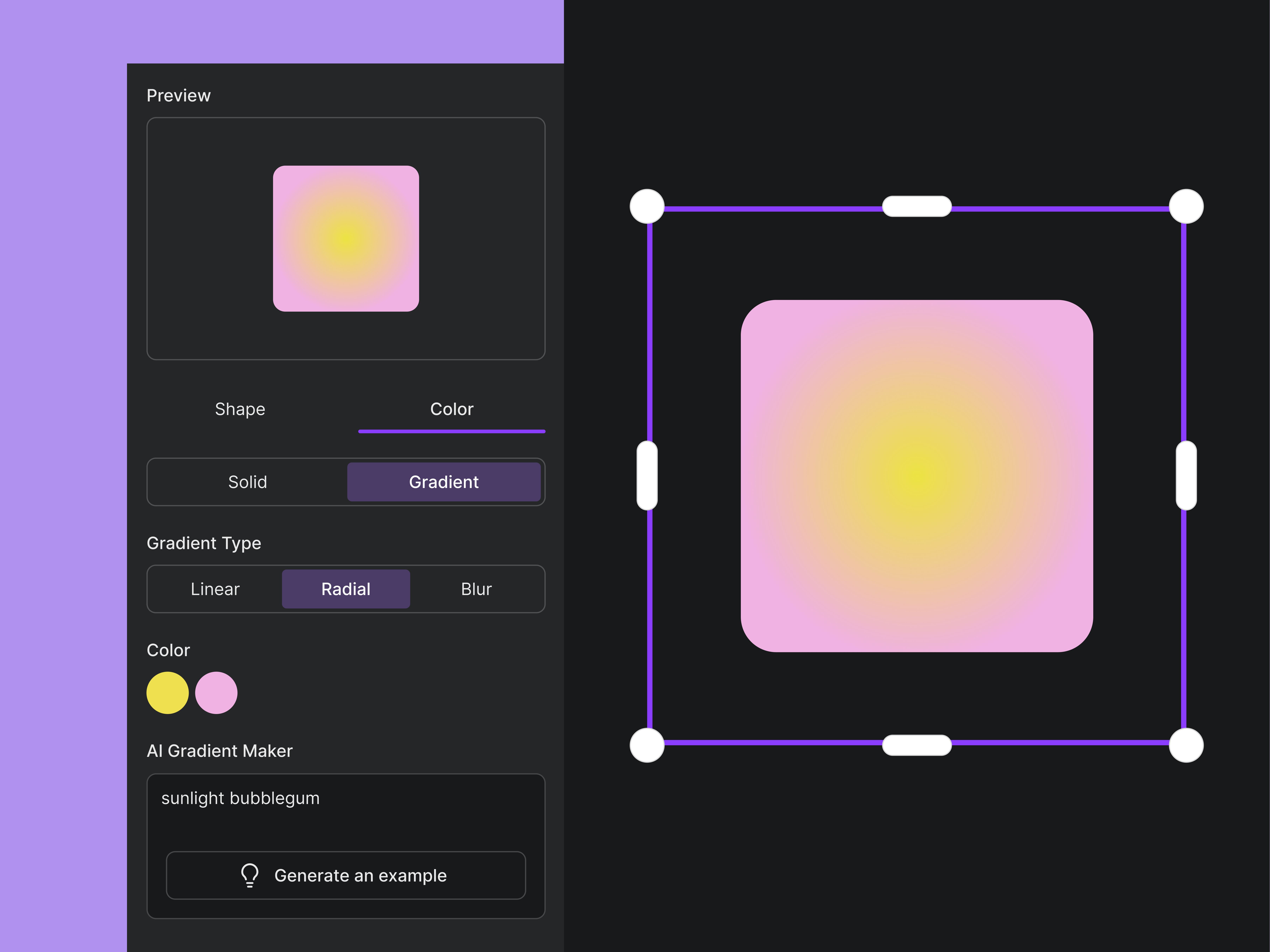 Gradient Shapes Example 1